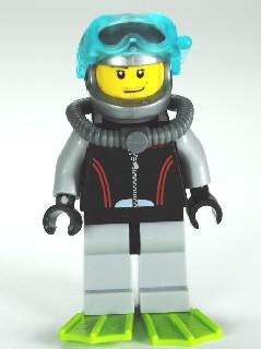 LEGO Minifigure-Diver (4644)-Town / City / Harbor-CTY235-Creative Brick Builders